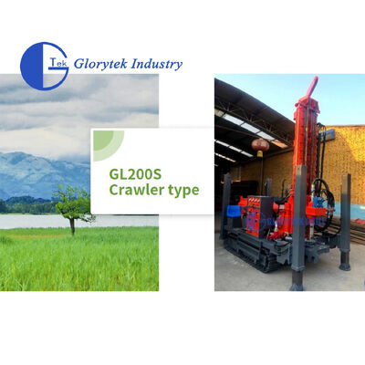 पूरी तरह हाइड्रोलिक 200 मीटर गहराई के बोरहोल ड्रिल/बोरिंग रिग मशीनें क्रॉलर चेसिस के साथ